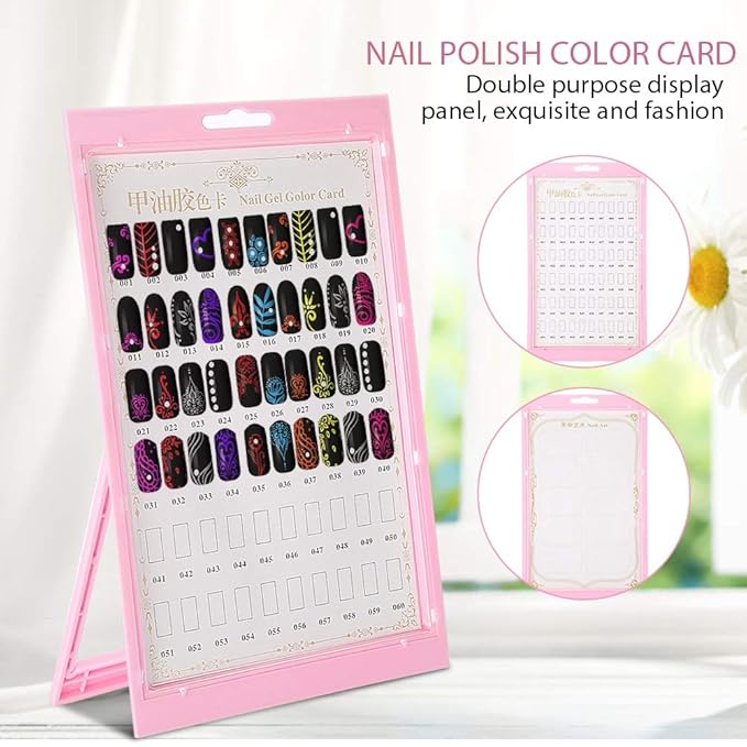 Nail Gel Polish Display Board, Nail Art Tips Chart Practice Design Rack Polish Palette Stand Showing DIY at Home()