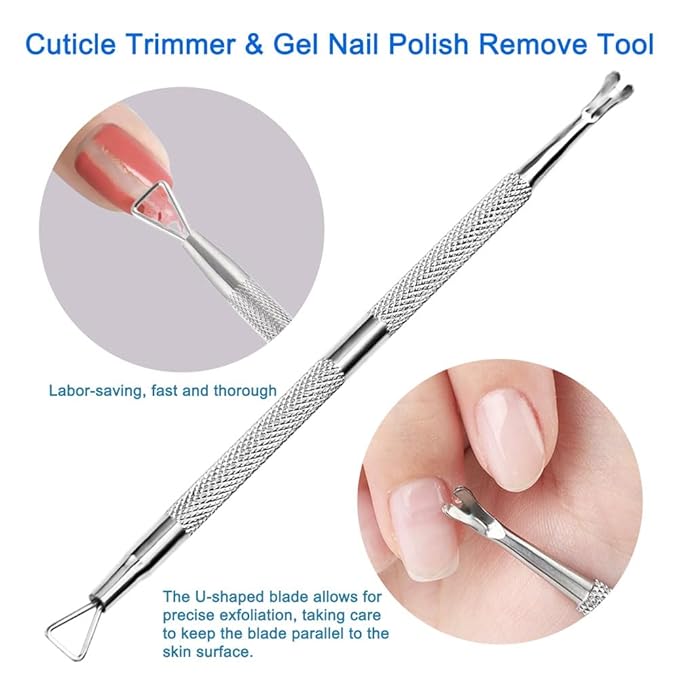 Professional Cuticle Nippers Set, Stainless Steel Manicure Kit - Cuticle Nipper, Cuticle Pusher & Cutter, Triangle Nail Polish Remove Tool & Cuticle Trimmer, Nail File, Nail Lifter, Home & Salon