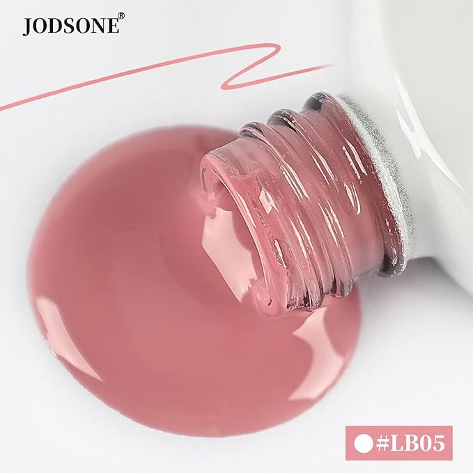 JODSONE Nude Pink Swirl Nail Art Liner Gel Polish,10ml Classic Color 3D Nail Art Pens Effect Nail Print Design with Thin Brush for French Tips Manicure Painting DIY at Home - LB05