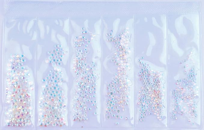 7200 Pieces(6 Grid)5 Pack of Nail Art Rhinestone Decoration Style2