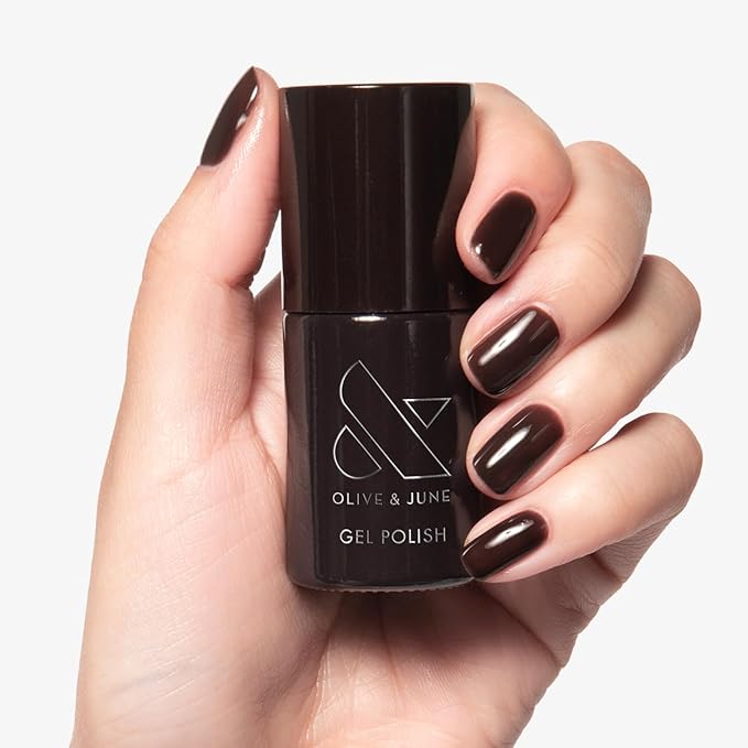 Olive & June Gel Polish | UV LED Nail Lamp Needed | Long Lasting Formula | Up to 21 Days of Wear | Damage-Free Removal | Salon-Quality Manicure, Pedicure at Home | Sable Brown | CN