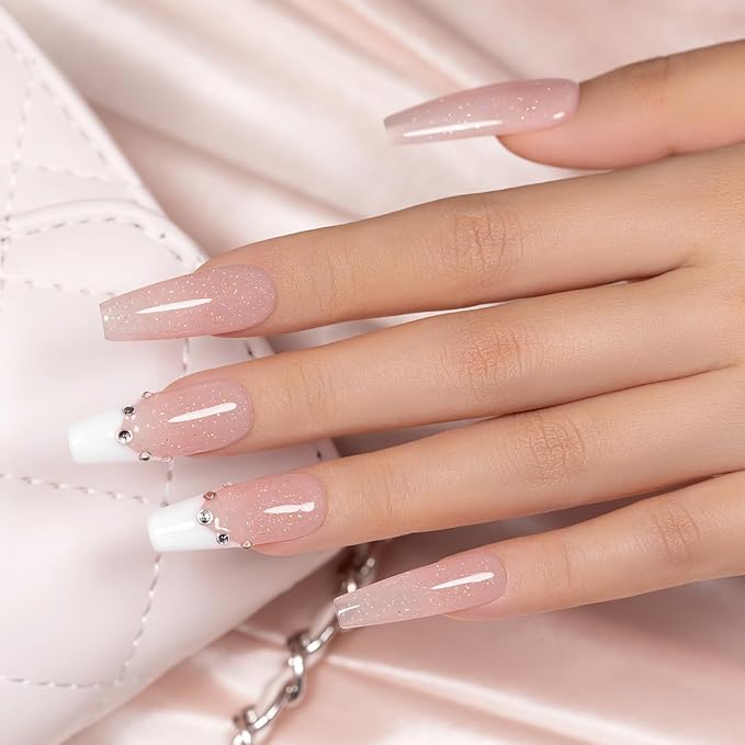 RARJSM Glitter Rubber Base Gel Nail Polish Nude Melon Pink Rubber Base Rainbow Iridescent Shimmer Brush on Quick Extend Builder Hard Gel Soak Off Curing Requires 15ml Salon Home French Manicure