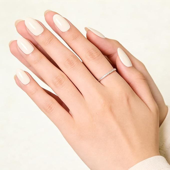White Press On Nails Almond,Medium Soft Gel Fake Nail Kit With Nail Glue,30-Piece-15 Sizes Durable Reusable Press On Nails for Women Gift(HCK506 peachy-pink)