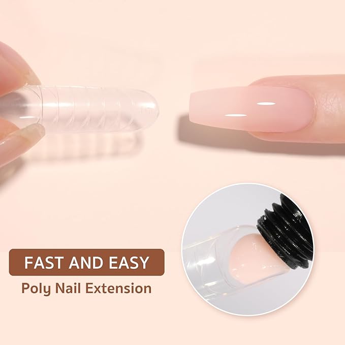 GAOY Poly Gel Set - 6 Classic Colors Pink Nude Black Builder Gel Nail Enhancement Kit for DIY Nail Art