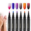 Professional Nail Pen Set,6/12/18 Colors per Set,3 in 1 Quick Dry Nail Polish Pens,Colorful Gel Pens for DIY Nail Art, Easy Nail Polish Pen for Women Girls (A Set/6pcs)