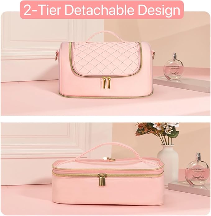 Nail Polish Organizer Case Nail Supplies Storage Box Holds 45 Bottles Nail Polish & Nail Lamp, Travel Nail Tech Carrying Case for Manicure Tools and Nail Art Supplies, Nail Kit Bag Gift for Manicurist