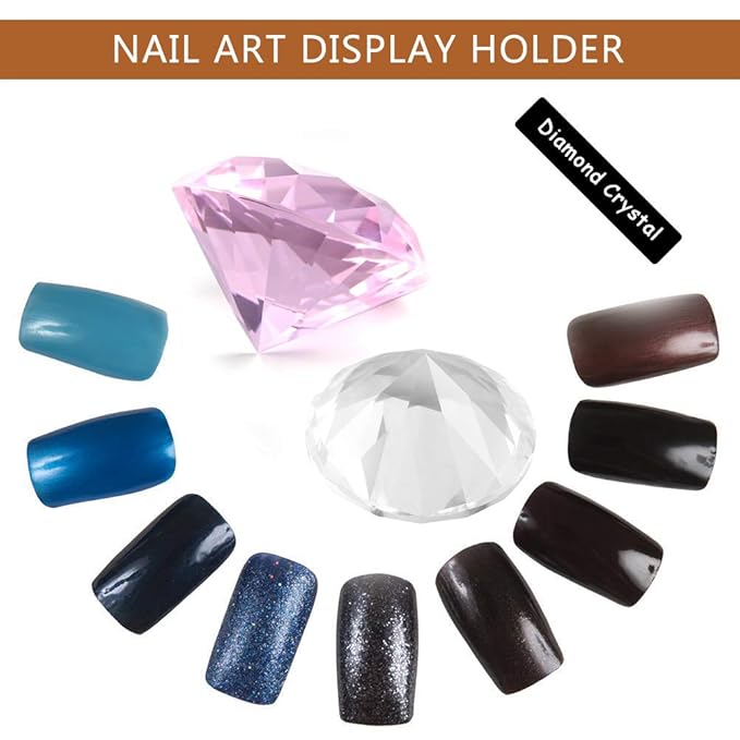 Brrnoo Nail Art Holder Practice Stand for Nail Art Display, Crystal Hand Model Shoot Ornament Manicure Accessories DIY Nail Art Display Stand Training Practice Display Stand(60mm Diameter)