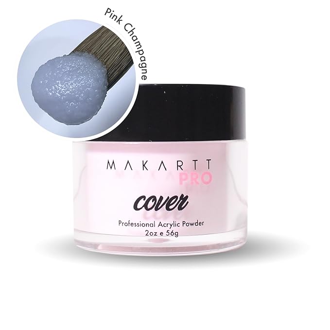MakarttPro Acrylic Powder – Durable, Long-Lasting, Easy-Apply Formula for Nail Extensions, Overlays, Sculpting & Nail Art – 56g/2oz – Pink Champagne, Perfect for Pros and At-Home Use