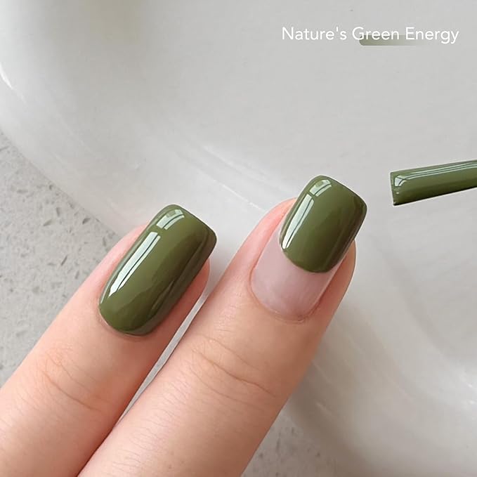 GAOY Olive Green Gel Nail Polish Set, 6 Glitter Cat Eye Mixed Shades UV Gel Polish with Magnet, for Salon Manicure & Nail Art DIY, Serenity Forest