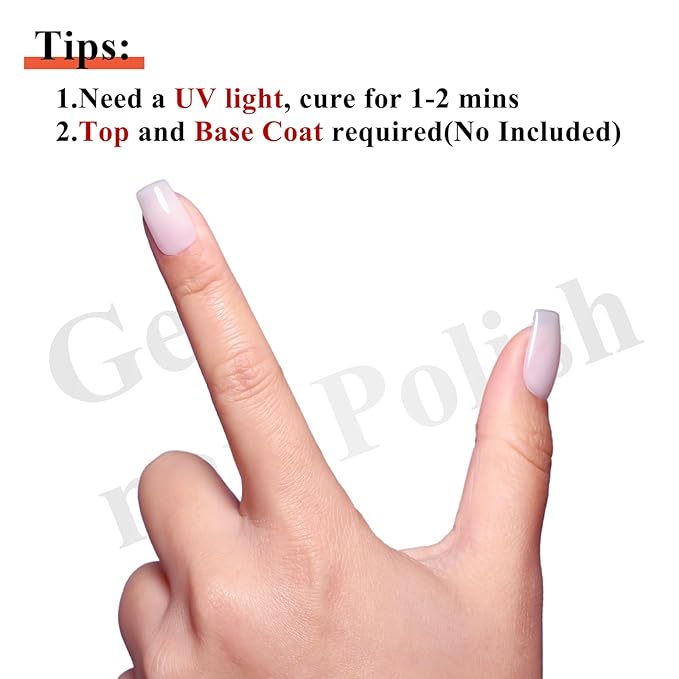 Imtiti 10ml Milky White Gel Nail Polish Long Lasting Soak Off UV Led Jelly Gel Polish Salon DIY at Home Gift for Women 1Pcs