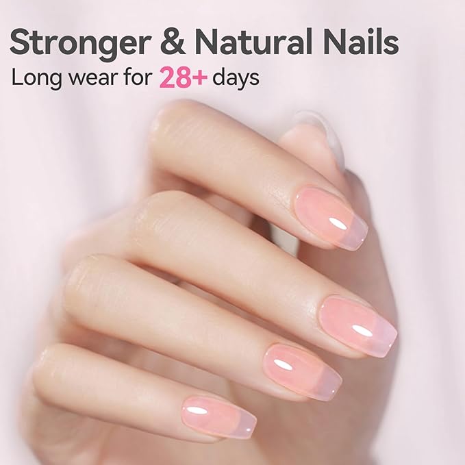 Born Pretty Builder Gel for Nails, 8-in-1 Milky Nude Natural Clear Builder Nail Gel for Apex and Extension Strengthener, Nail GLue Hard Gel Base Rhinestone Glue in a Bottle 15ml