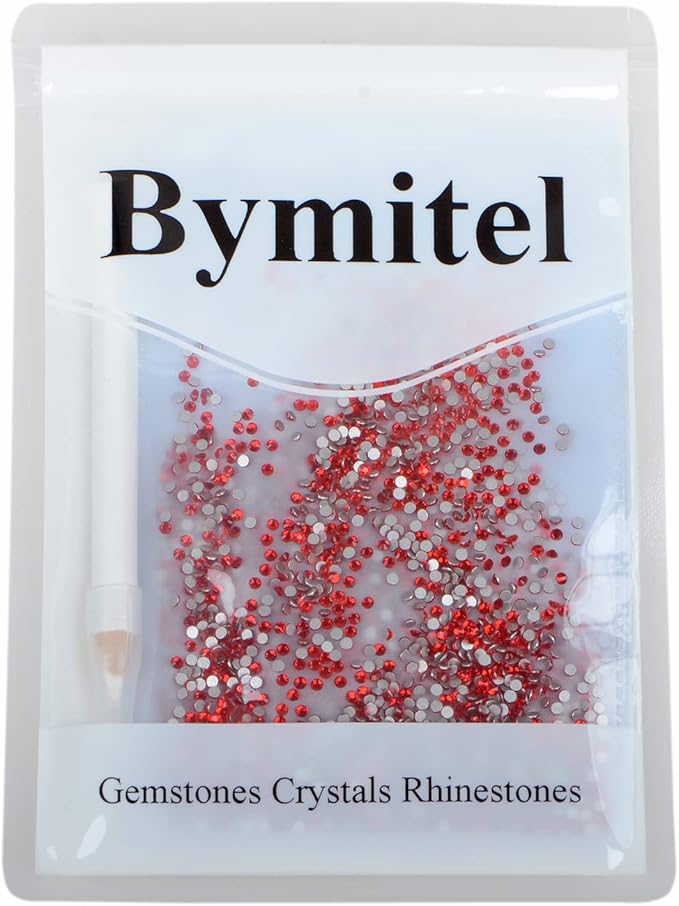 2880PCS Art Nail Rhinestones Non Hotfix Glue Fix Round Crystals Glass Flatback for DIY Jewelry Making with one Picking Pen (ss6 2880pcs, Siam)