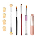 5 PCS Ombre Nail Brush, Nail Design Brushes for Gel Polish Nail Polish Brush Gradient Sponge Nail Brush Double-Head Sponge Pen Nail Art Brushes for Acrylic Nail Art Application Design Manicure Tools