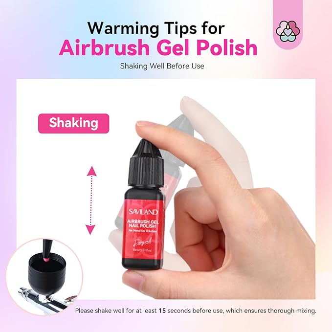 SAVILAND Airbrush Gel Nail Polish - 2026 Must Have 24 Colors, Dilution-Free & Non-Acetone for Gradients & Blush Nails, High Saturation for Layered Art, Home & Salon Nail Set