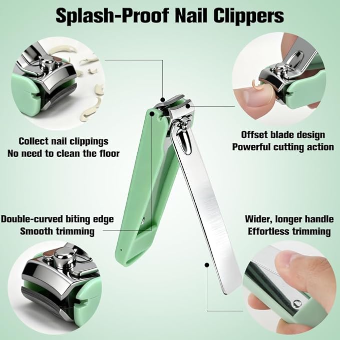 Nail Kit,Nail Clippers,Adult Easter Basket Stuffers Men,Manicure Set,Green Gifts for Women,Cuticle Trimmer,Manicure Kit,Easter Gifts Under 10 Dollars for Men Women,Pedicure Tools for Feet
