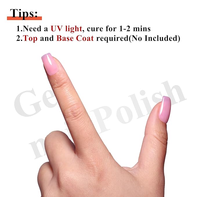 Imtiti 10ml Jelly Pink Gel Nail Polish Long Lasting Soak Off UV Led Baby Pink Gel Polish Salon DIY at Home Gift for Women 1Pcs