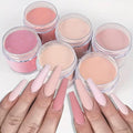 6Colors/Set Acrylic Powder Glitters Professional Carving Nail Polymer Tip Extension French Pink White Clear Adhesive Rhinestone Nail Art Supplies 3D Tips Sculpting Crystal Nail Dipping