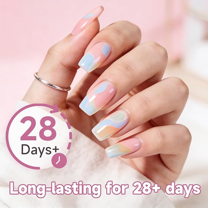 Buqikma 500PCS Short Nail Tips for Acrylic Nails - Clear False Short Artificial Tips for Manicure with Box（Pink Box with Tips）