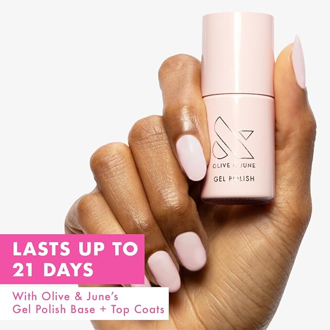 Olive & June Gel Polish | Valentine's Day | UV LED Nail Lamp Needed | Long Lasting Formula | Up to 21 Days of Wear | Damage-Free Removal | Salon-Quality Manicure, Pedicure | GH | Baby Pink