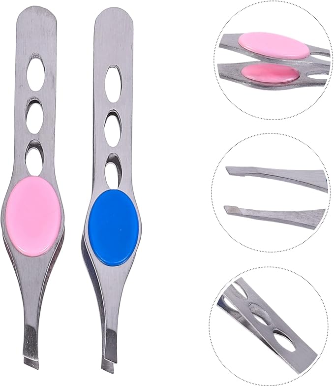 FRCOLOR 12pcs Eyebrow Clips Eyebrow Tweezers for Precise Hair Removal and Lightweight and Easy to Carry