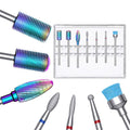 7Pcs Nail Drill Bits Set for Acrylic Nails - Tungsten Carbide & Diamond Cuticle Bits with Safety Round Top, 3/32" Professional Nail Tech Kit for Gel Removal, Beginner Friendly Manicure Pedicure Tools