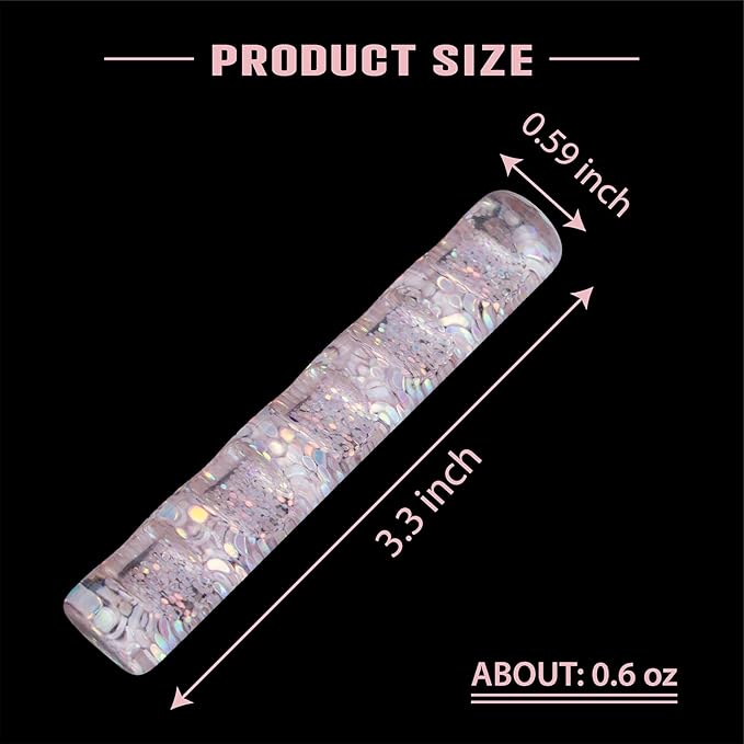 Acrylic Nail Art Brush Holder Stand - 5 Grids Crystal Clear Nail Brush Organizer, Perfect for Manicure and DIY Nail Art Pens, Brushes, and Tools (Pink+Gitter)