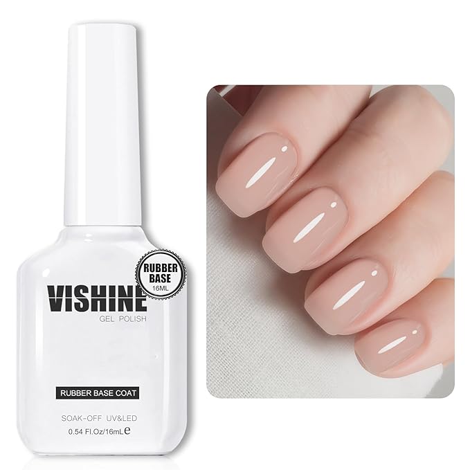 Vishine Beige Milk Rubber Builder Base Gel Nail Polish, 6 in 1 Builder for Strengthen Apex Building Extension Long Lasting Protect U V Cured Color Based Manicure for Fragile Nails Art Home Salon R062