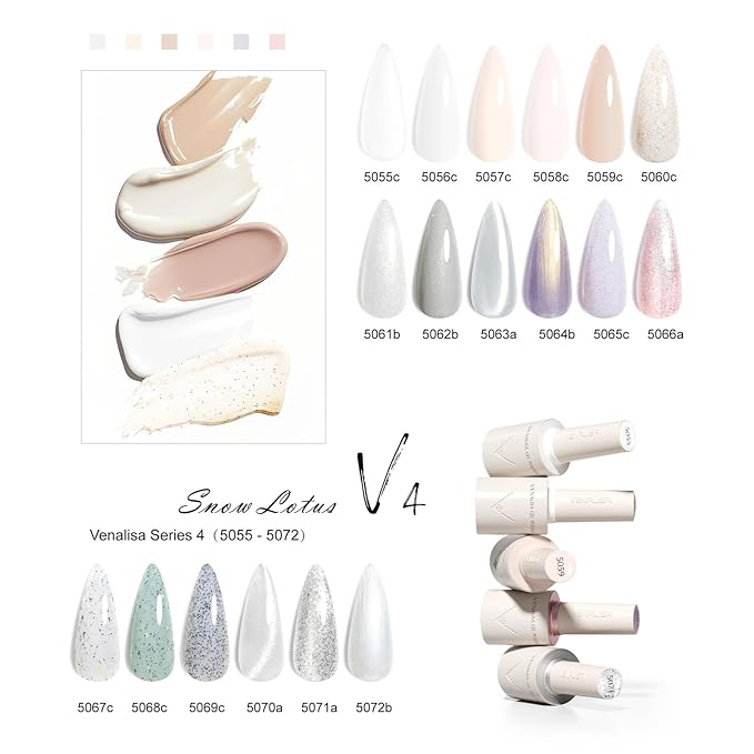 VENALISA V4 Gel Nail Polish Kit of 22 Pcs With Color Display Card Pink Nude White Glitter Cat Eye Gel Polish Set Soak Off Salon Nail Art DIY at Home Manicure