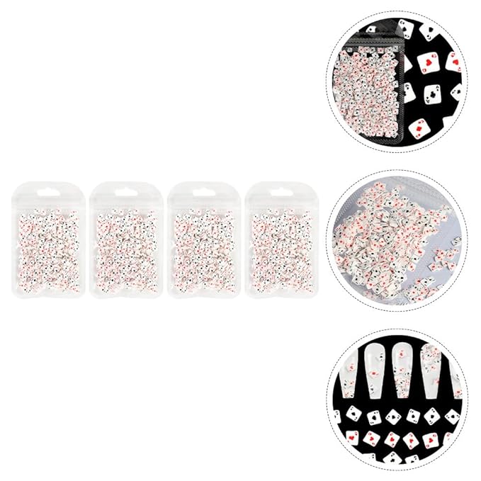 minkissy Poker Card Nail Charms Polymer Clay Nail Art Accessories for Diy Manicure 4.33X2.75In Unique Simulation Playing Card Design Durable Decoration