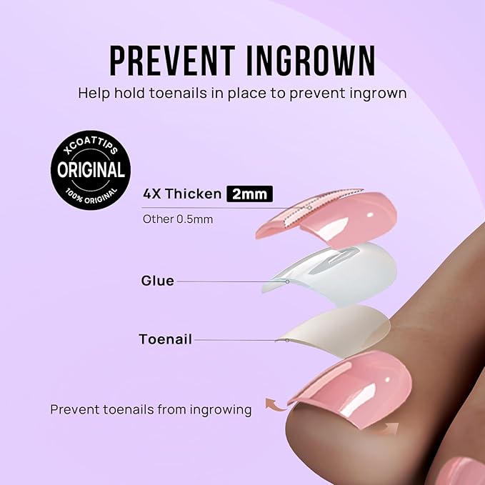 BTArtbox Chrome Press On Toenails, Pink Short Toenail Press Ons Square, Fit Perfectly Glazed Press On Toe Nails with Glue, Fake Toenails in 16 Sizes- 32 Toenails Kit, Honey Trap