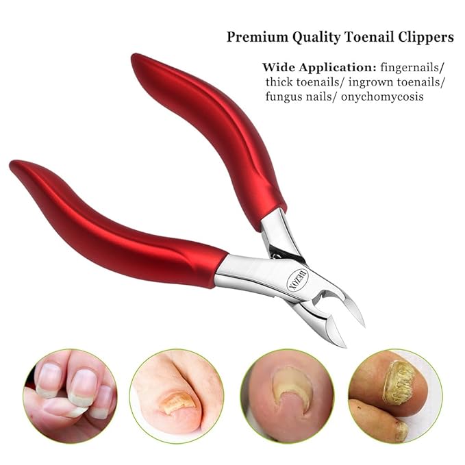 BEZOX Toenail Clippers for Thick Nails - Precision Thick Finger Nail Clipper Adult, Comfort Grip Nail Cutter, Ergonomic Long Handle Large Toe Nail Clippers