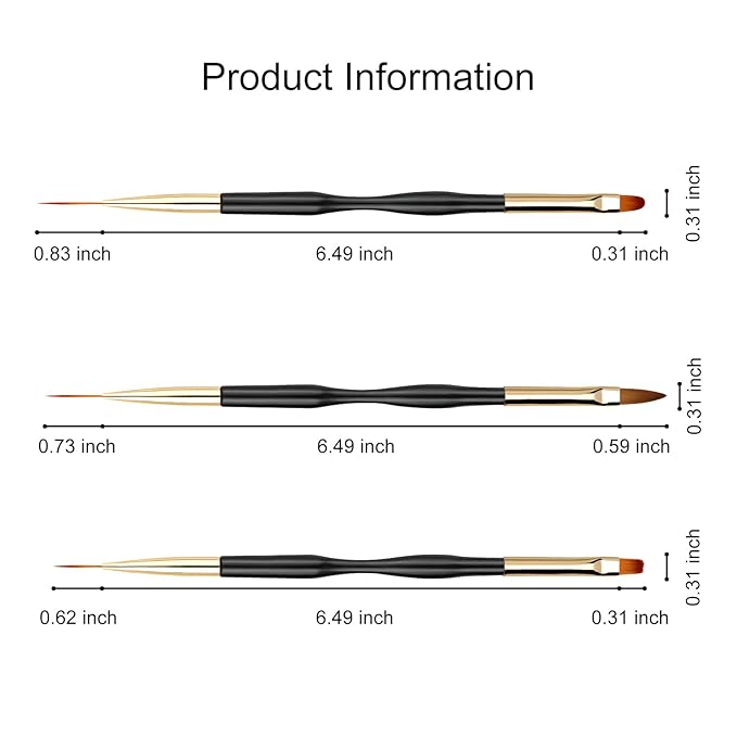 Nail Brush Wooden Nail Brush Acrylic Nail Art Brushes Nail Pens Nail Gradient Brush Nail Design Brushes Nail Art Tools （5Pcs for pack）