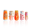 LOVFUL Short Press on Nails Tropical Trouble | Handmade Acrylic Press ons | Reusable Fake False Nails | Square Classic Regular 1.3in | H612-L