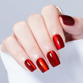 Modelones Red Cat Eye Press on Nails, Spring Short Square Fake Nails, Reusable Nail Kit with Nail Glue Adhesive Tabs Mini Nail File, Nails Press Ons 32Pcs16 Sizes, Women Girl Gift