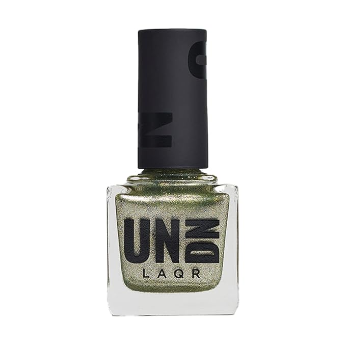 UNDN Vegan Nail Polish - Mineral Moss - Chrome Silver Green Nail Polish for Women and Men - Long Lasting, Metallic Finish - Cruelty Free - 0.5 oz