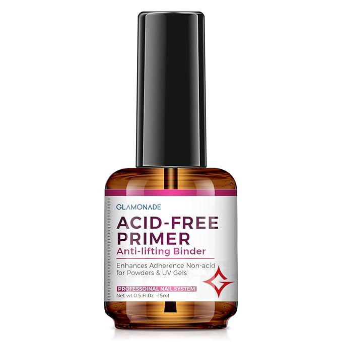 Acid Free Nail Primer: 15ml No Lift Bond Nails Prep Primer for Acrylic/Gel Polish Professional Nail Supplies Set
