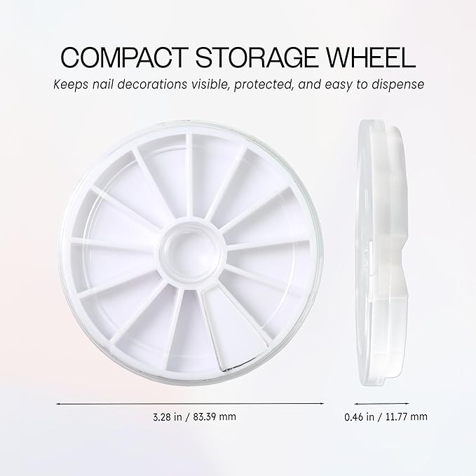Nail Art Rhinestones Fake Pearl Gems Jewelry Decorations Manicure Wheel (1 Wheel, Empty Wheel)