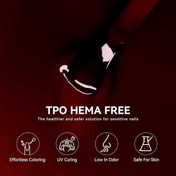 MEGIOR Deep Cherry Red Gel Nail Polish 0.5 Fl Oz Cherry Red Soak Off UV LED Lamp Light Cure Gel Polish Kit for Salon and Nail Art Starter Manicure DIY at Home