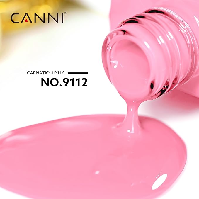CANNI Baby Pink Gel Nail Polish, 1Pcs Pink Gel Polish Color Nail Polish High Gloss Soak Off U V Nail Manicure Salon DIY