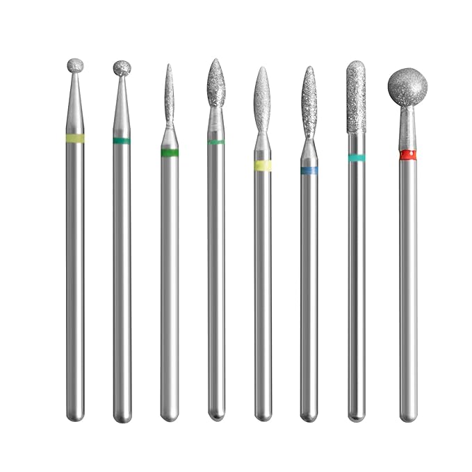 13PC Nail Drill Bits Set, Drill Bits for Nails,1pcs 5 in 1 Nail Drill Bit +4pcs Ceramic Nail Drill Bits+8pcs Diamond Drill Bits,Cuticle Remover Bits for Acrylic Gel Dip Powder Nail File Machine