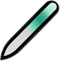 Mont Bleu Rainbow Crystal Nail File in Black Pouch - Small/Purse Size - Czech Tempered Glass - Handmade in Bohemia (Czech Republic)