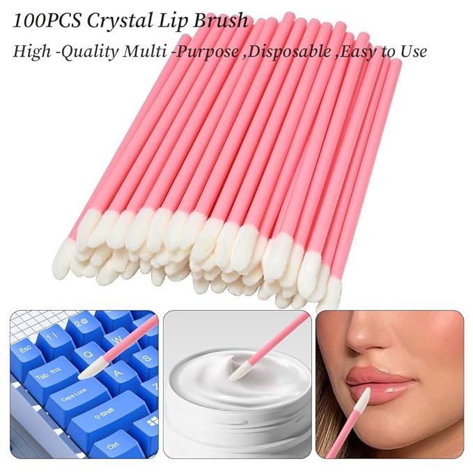 300 Pack Disposable Spoolies Brushes Sets Mascara Wand Lip Brushes Cotton Swab for Eyebrow Eyelash Extension Tattoo Lipstick Applicator
