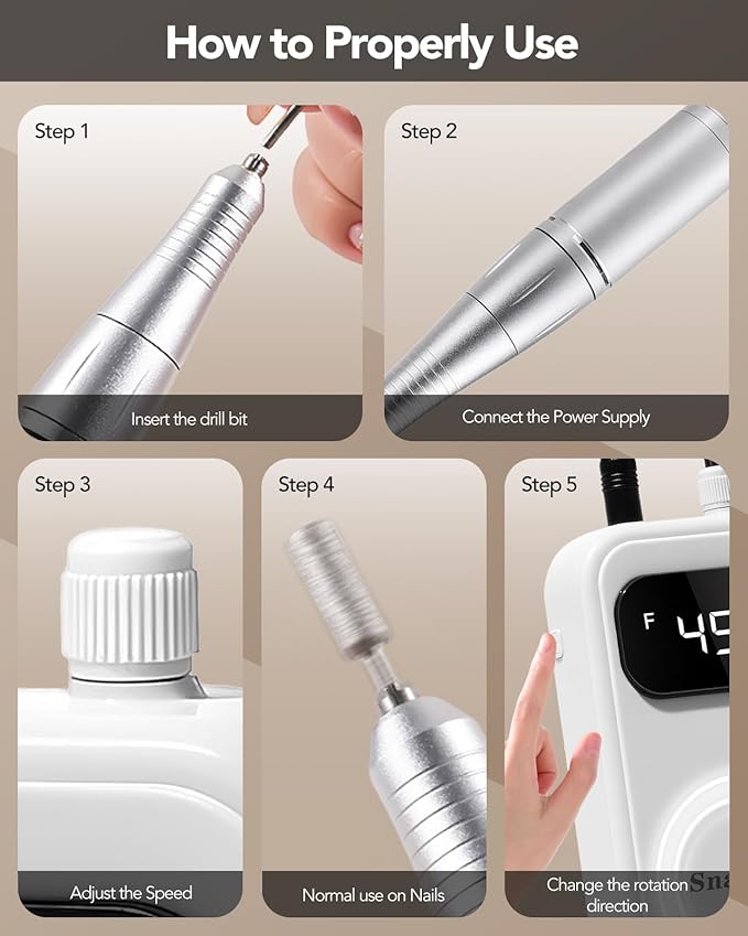 Portable Electric Nail Drill Kit & Nail Dust Collector,Nail Filer Professional 45000 RPM(with 12 Drill Bits & Accessories),3700RPM Vacuum Nail Fan Dust Collector with Reusable Filter for Salon & Home