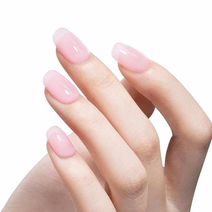 MAYCHAO 15ML Jelly Creamy Pink Gel Nail Polish 1Pc Milky Pink Gel Polish Soak Off UV LED Translucent Nail Polish Nail Art Starter Manicure Salon DIY at Home, 0.5 OZ