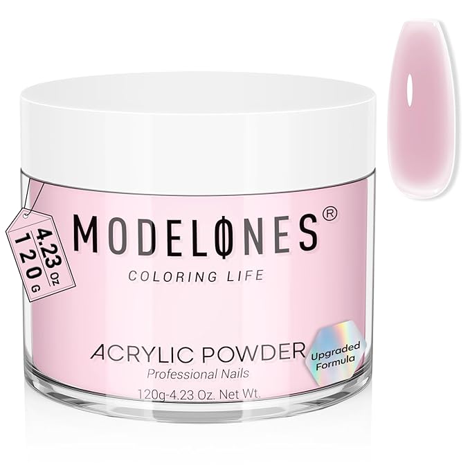 Modelones Acrylic Powder, 4.23oz Upgraded Medium Pink Nail Acrylic Powder for Nail Art 3D Carving French Nails Extensions, Non-Yellowing, Gifts for Women