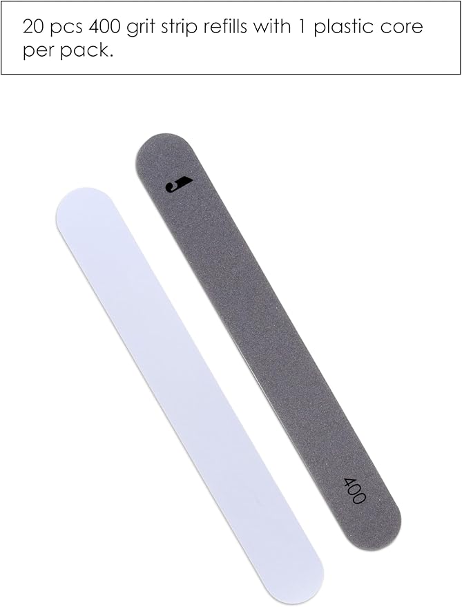 Cashmere & Silk Professional Nail File - 400 Grit Ultra Fine Buffer, 20 Pcs Bulk Pack - Salon Quality Manicure Buffer for Smooth Finish & Ridge Removal