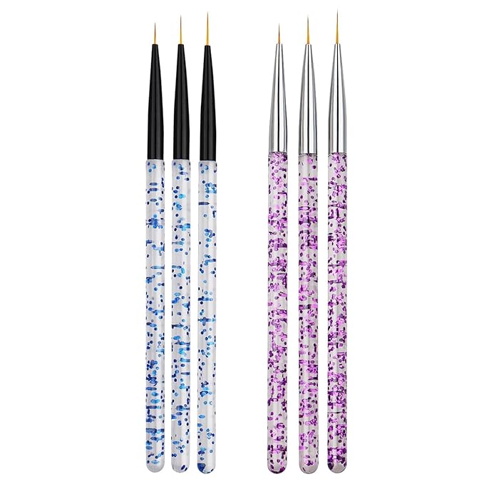 3 Pcs Blue Nail Art Liner Brushes Nail Art Supplies UV Gel Painting Acrylic Nail Art Brushes for Home Salon Valentine's Day/Mother's Day/Wedding/Anniversary/Party/Graduation/Christmas/Birthday Gifts
