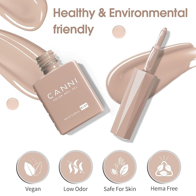 CANNI 30Pcs Gel Nail Polish Set - 9ML Winter Nude Brown Beige Khaki Neutral Gel Polish Kit, Soak Off UV LED Nail Art Starter Set, Skin Tone for Home & Salon Manicure