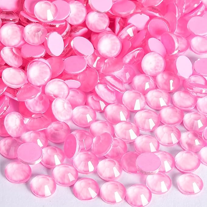 Blinginbox Flatback Rhinestones Round Gems, 288pcs Luminous Series Glass Stones Neon Gems Non Hotfix Crystal Rhinestones for Nail Charms Crafts Clothes Tumblers,Lt.Pink Neon,SS30.