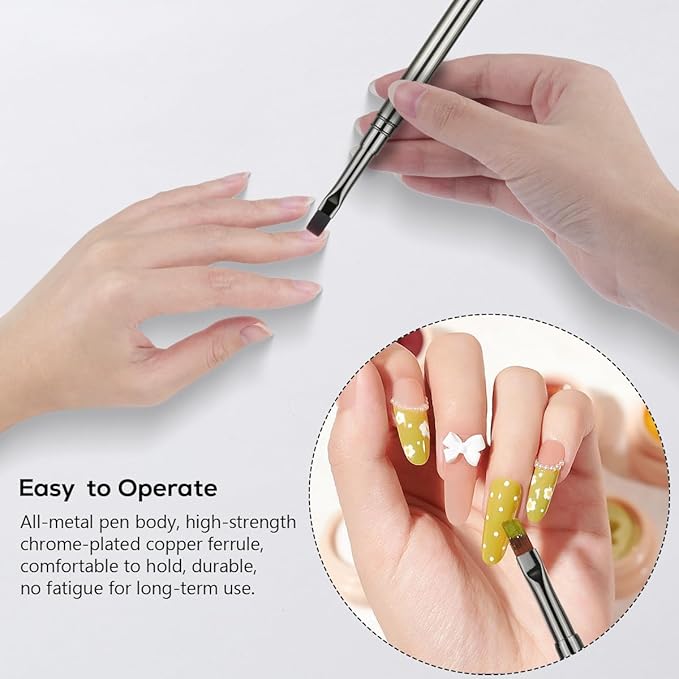 12Pcs Nail Art Brushes, Nail Gel Polish Painting Brush Nail Liner Brush, Nail Brush Gift for DIY Manicure Salon at Home (silver)